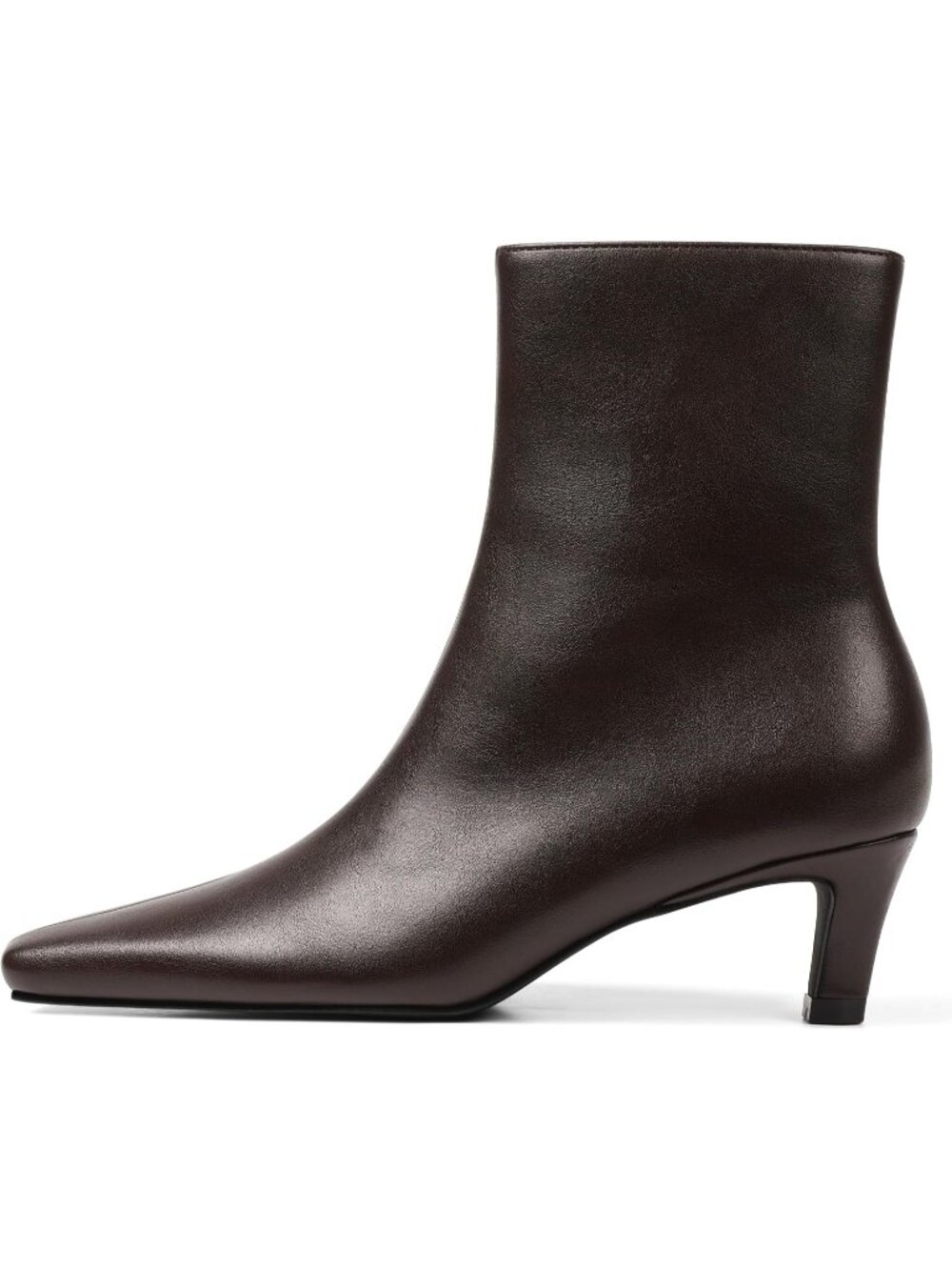Women's Brown Kitten Low Heel Square Toe Stiletto Comfort Stylish Ankle Boots